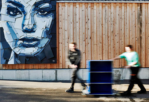 Suedhang - Kompetenzzentrum fuer Mensch und Sucht. Haus Arbeitsintegration, USM-Werkstatt / Montage / Lager. © Manu Friederich